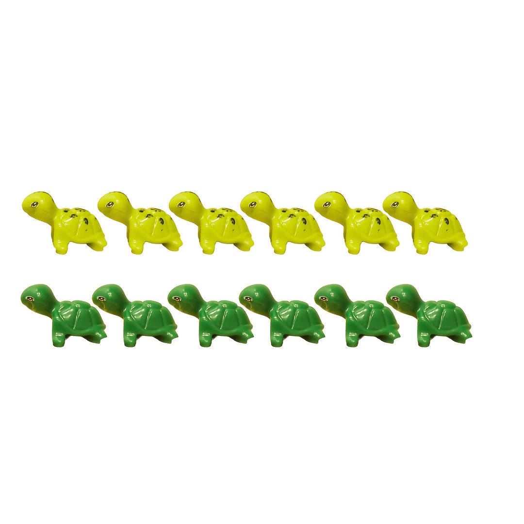 6pcs Turtle Building Block Accessories Dark & Light Green