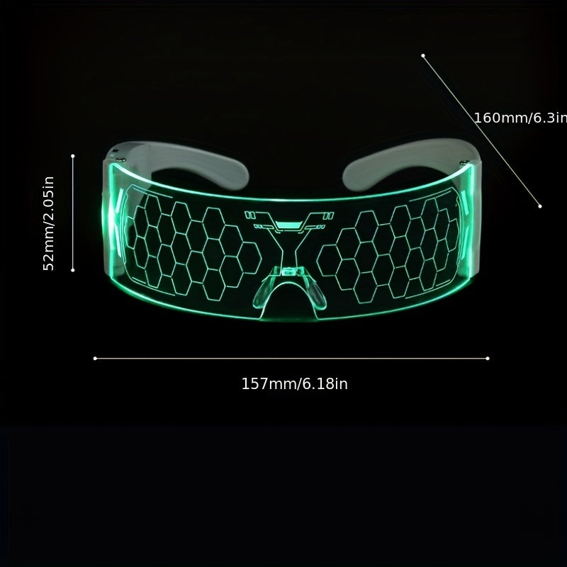 Cyberpunk LED Luminous Glasses Men's Party Costume Accessories