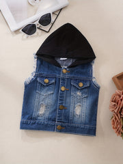 Toddler Girls Hooded Denim Jacket