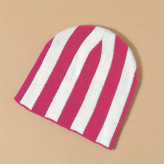 Y2K Striped Woolen Hat for Men and Women