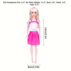 56pcs BJD Doll Accessories Kit - Dresses, Shoes, Handbags, Necklaces, Toiletries