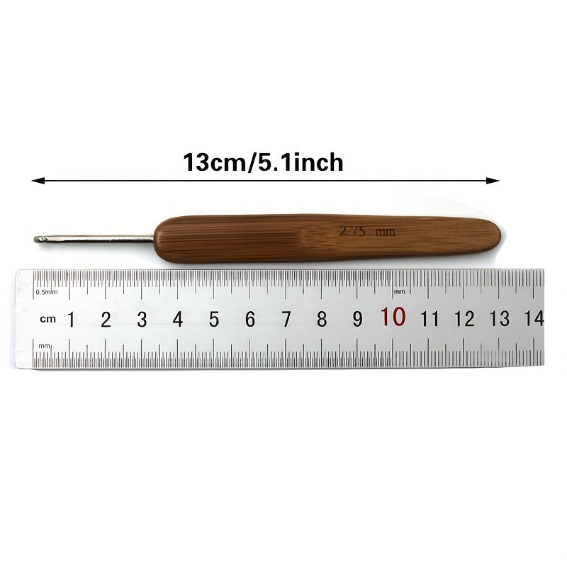 Bamboo Handle Crochet Hook Tool Kit for DIY Knitting Needles