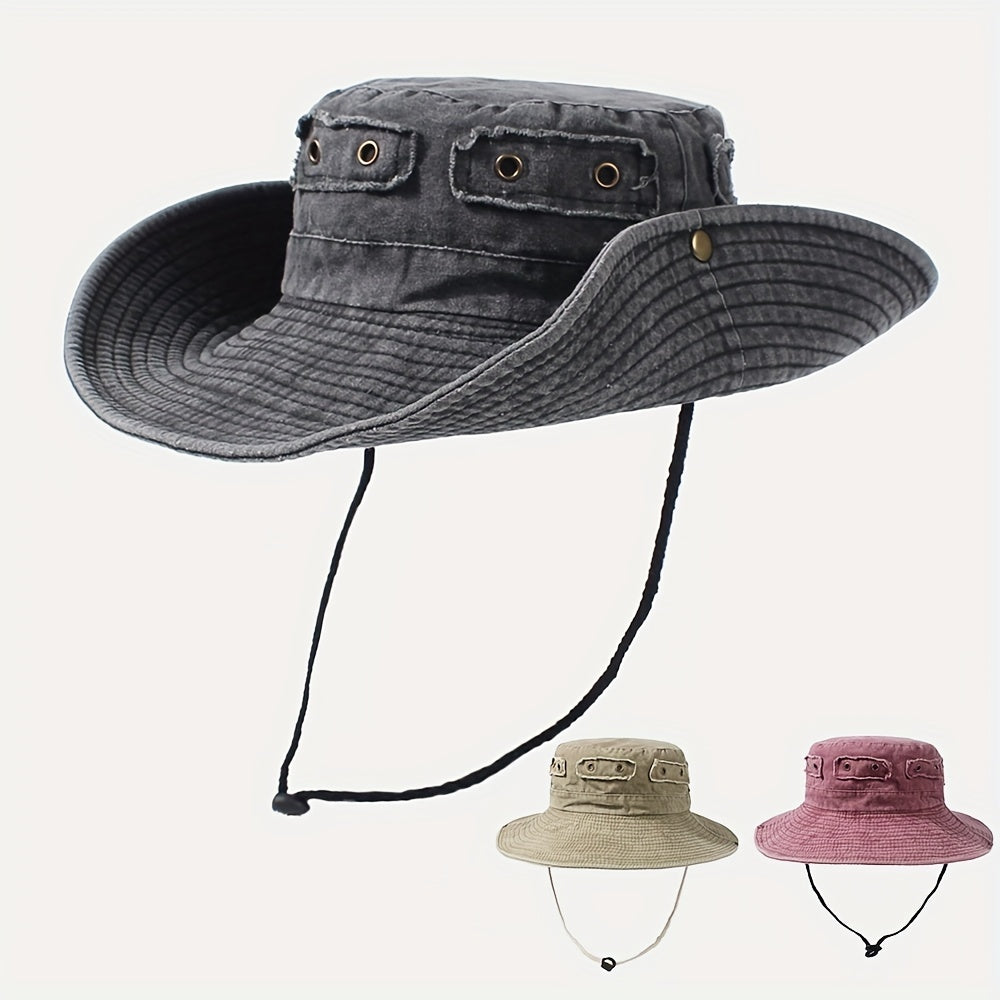 Distressed Cowboy Bucket Hats Vintage Unisex Boonie Hats