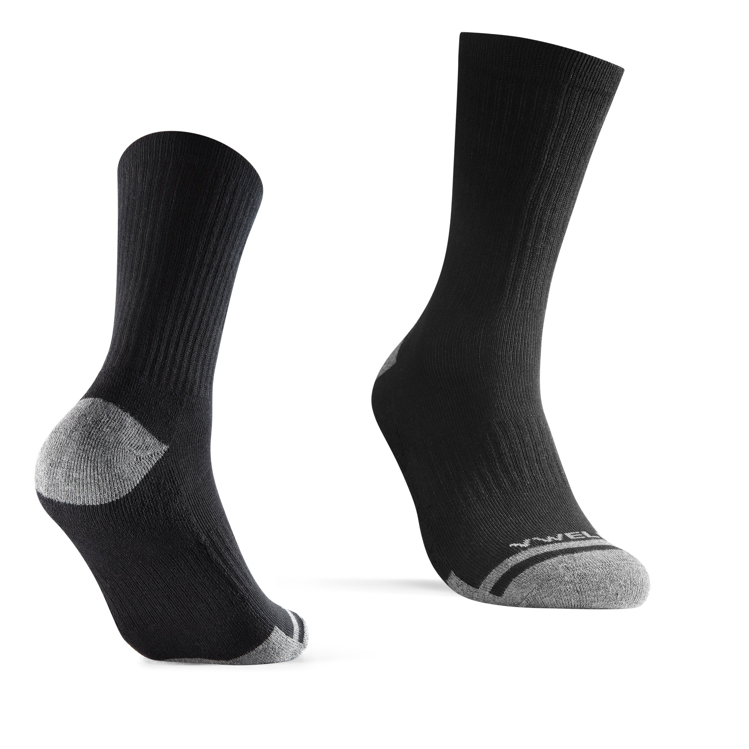 5 Pairs Men's Cotton Cushioned Mid Calf Socks for Outdoor Activities