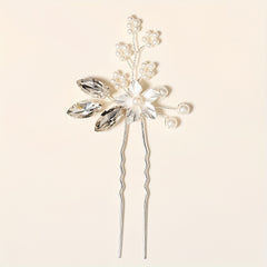 Bridal Floral Hairpin Rhinestone Insert Pin Headdress