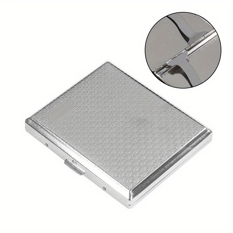 18 Pack Metal Cigarette Case Engraved Clip Anti Pressure Holder