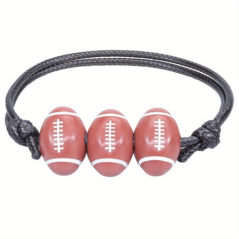 Ball Sports Bracelet with Charm Woven Rope Bracelet
