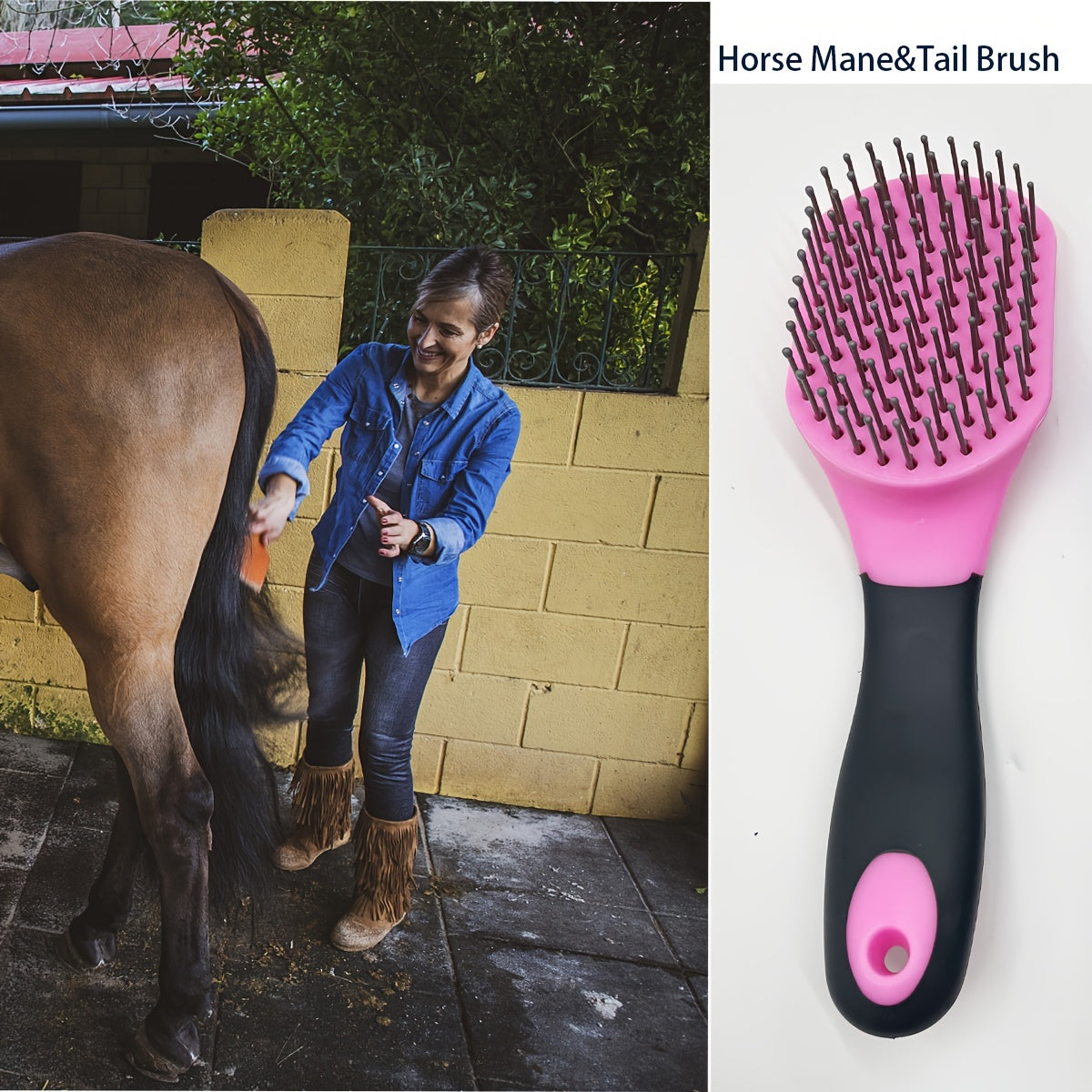 1pc Horse Hair Comb Non slip Horse Tail Comb Cleaning Brush