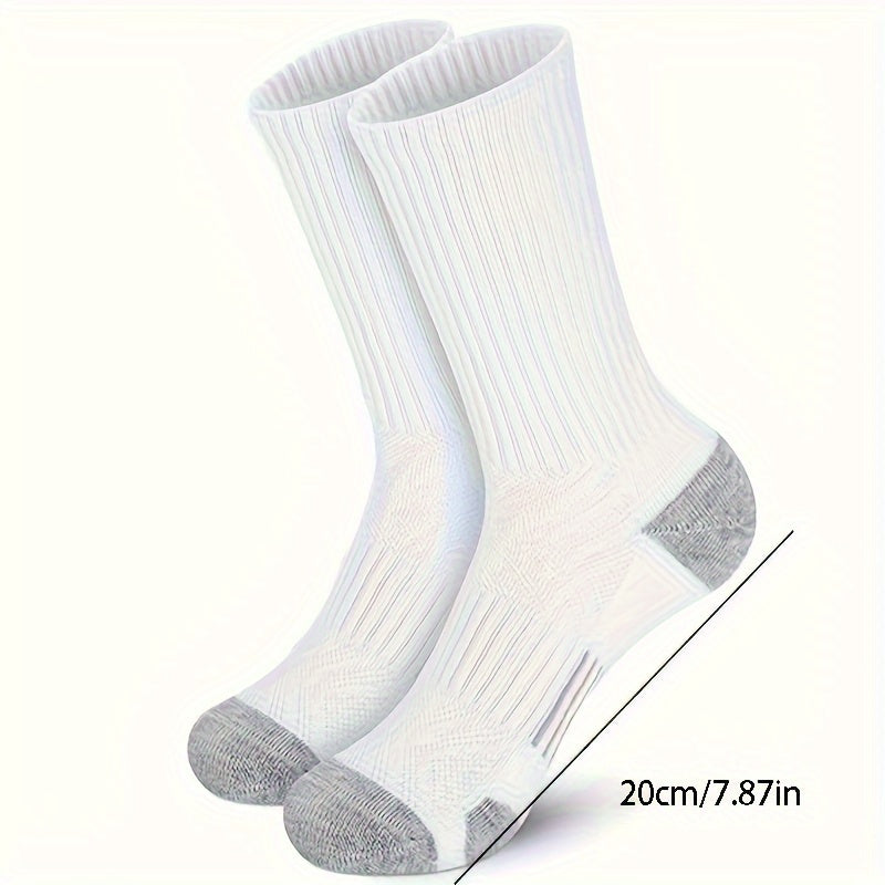 5 Pairs Cotton Basketball Sports Crew Socks US7 10 5