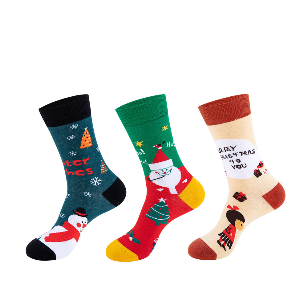 3 Pairs Women's Christmas Mixed Socks Bundle