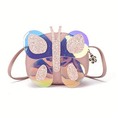Cartoon PU Laser Butterfly Crossbody Bag Coin Purse Wallet