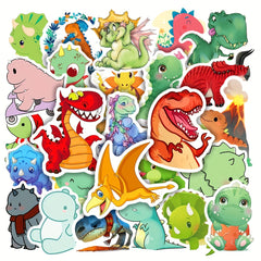 50 Cartoon Dinosaur Series Graffiti Stickers for Various Surfaces