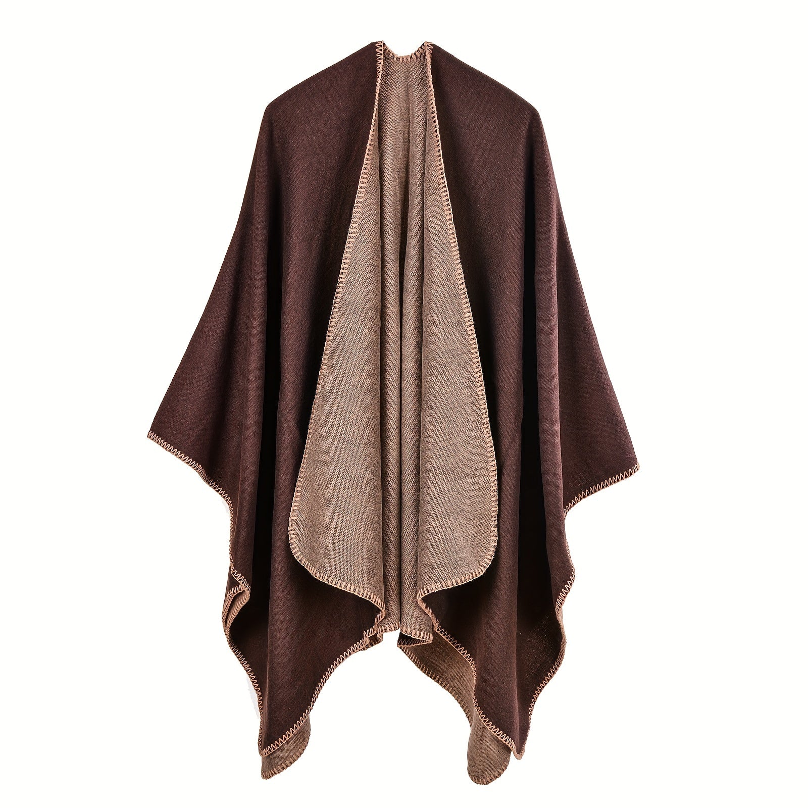 Classic Cashmere Warm Cape Scarf Blanket Wraps Reversible Cardigan