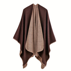 Classic Cashmere Warm Cape Scarf Blanket Wraps Reversible Cardigan