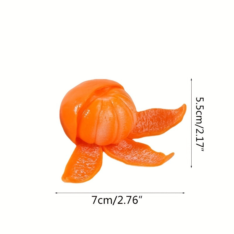 3pcs Squeeze Orange Fidget Mini Novelty Realistic Peeling Orange Prank Toy