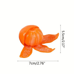 3pcs Squeeze Orange Fidget Mini Novelty Realistic Peeling Orange Prank Toy