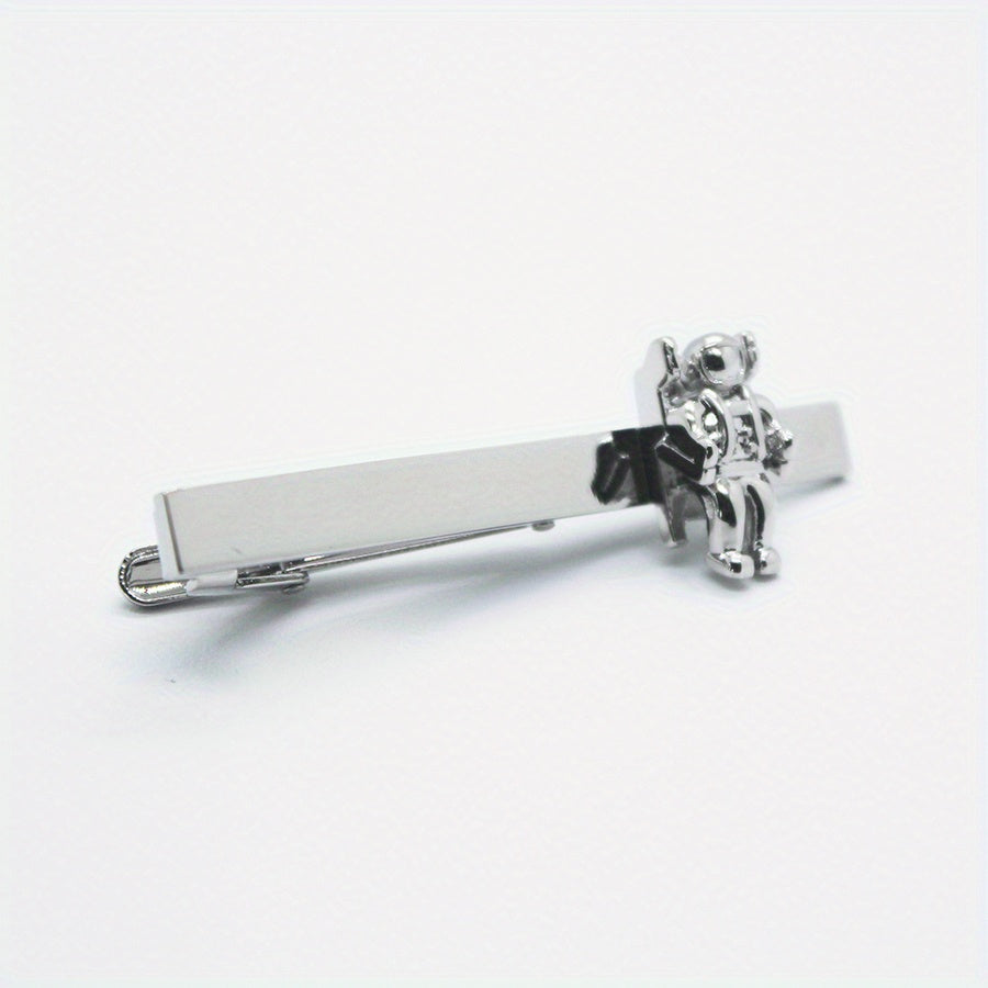Copper Spaceman Tie Clip Silver Astronaut Tie Clip For Men
