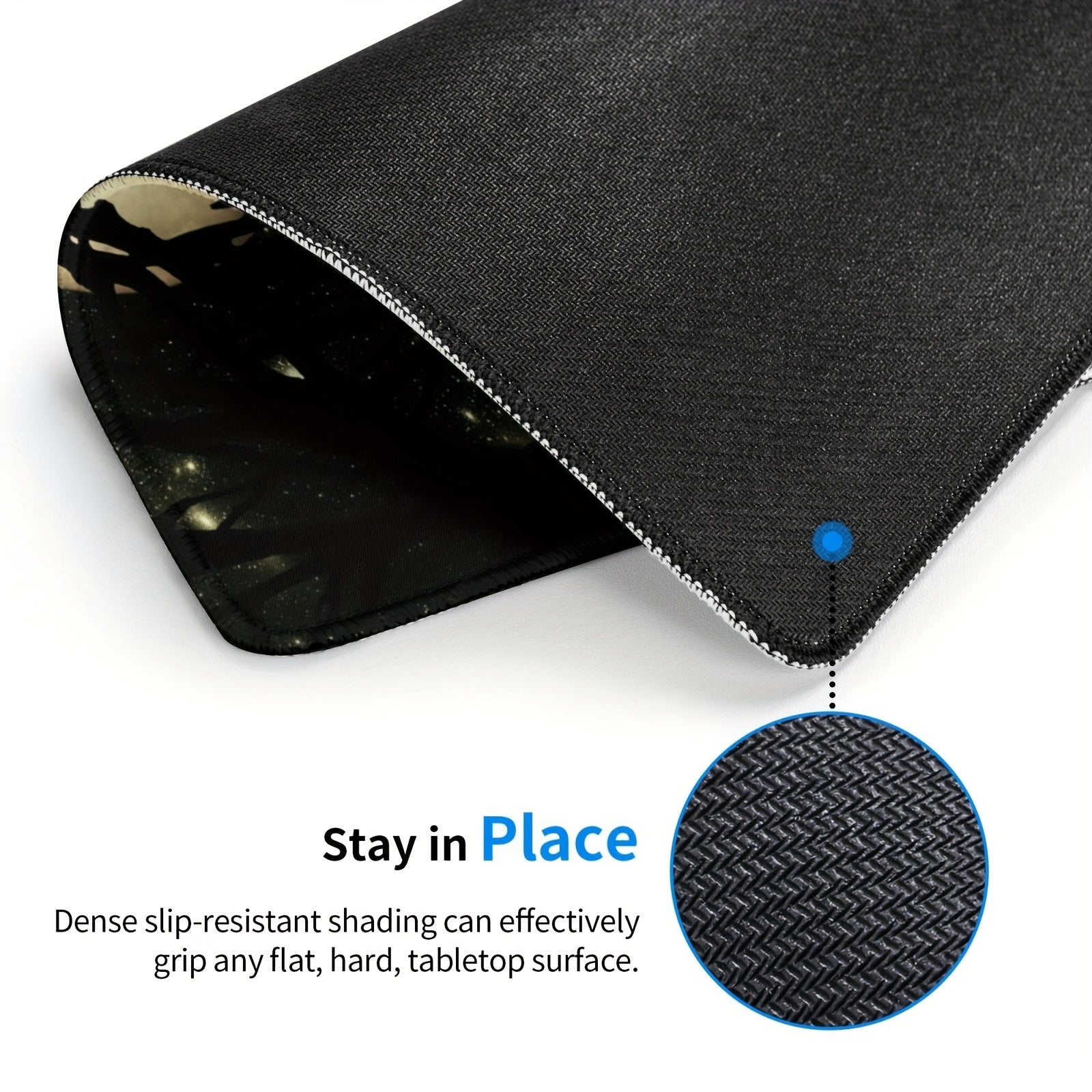 Night Moon Square Mouse Pad for Office Home Games Laptop Desktop