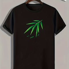 Leaves Print Men's Graphic T-shirt for Summer