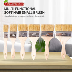 10 Pack Chip Paint Brushes Set - Natural Bristle - Painting Stain