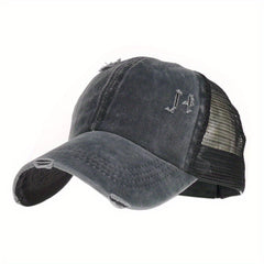 Men's Denim Baseball Cap Distressed Outdoor Sports Hat