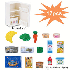 Mini Refrigerator Toys Set for House Decoration and Role Playing