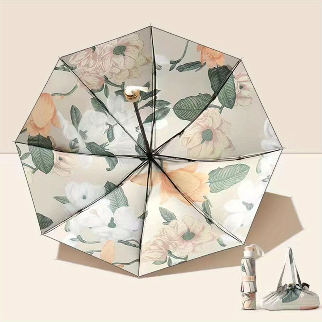 Floral Sunshade Double Layer Umbrella Rain Or Shine Dual use Umbrella