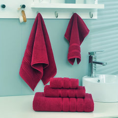 6pcs Solid Towel Set Soft And Absorbent Towels For Bathroom