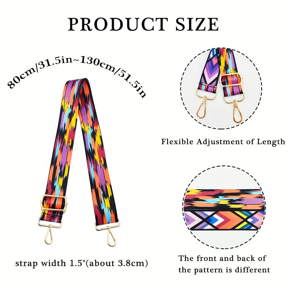 Colorful Geometric Bag Strap Replacement DIY Travel Accessories