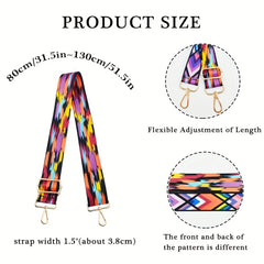 Colorful Geometric Bag Strap Replacement DIY Travel Accessories