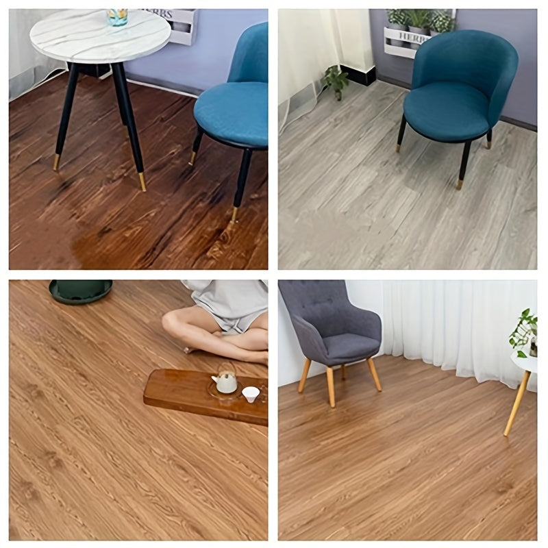 6pcs Wood PVC Floor Tile Peel And Stick Self Adhesive Waterproof