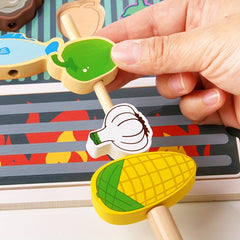 Wooden BBQ Grill Kitchen Play Toy Kids' Food Cognition Role Play Fun