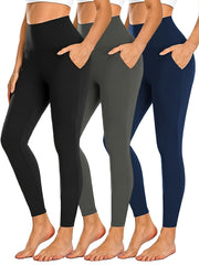3 Pack Plus Size High Stretch Yoga Leggings Set