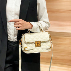 Quilted Crossbody Bag for Women with Detachable Strap