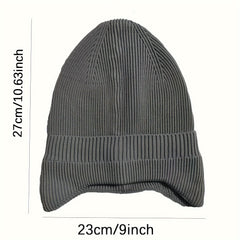 Men Winter Beanie Hat Warm Thicken Lined Cuffed Earflap Ski Hat