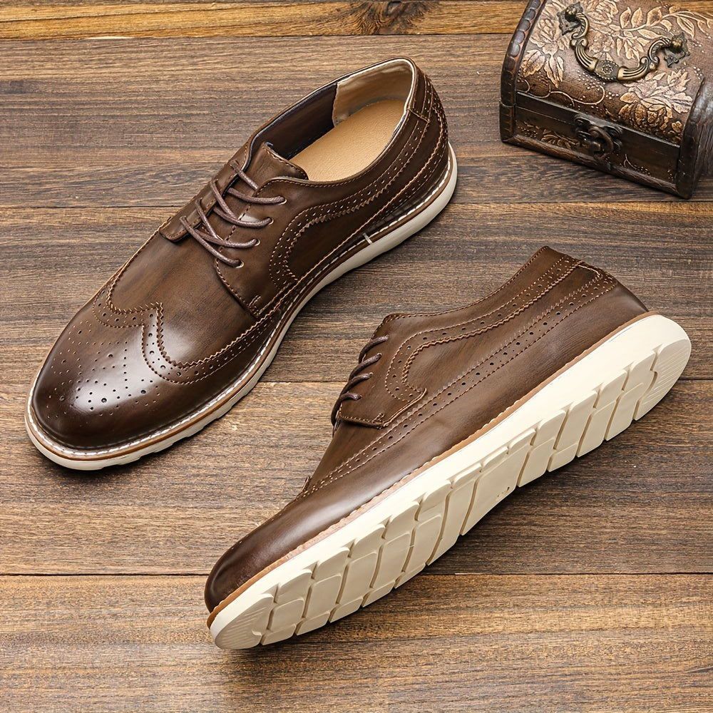 Men's Brogue Low Top Dress Shoes Non Slip Formal Shoes