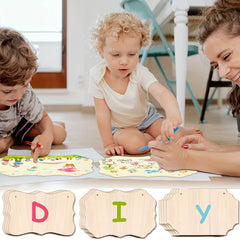 12pcs Unfinished Wooden Blank Signs for DIY Painting and Decor