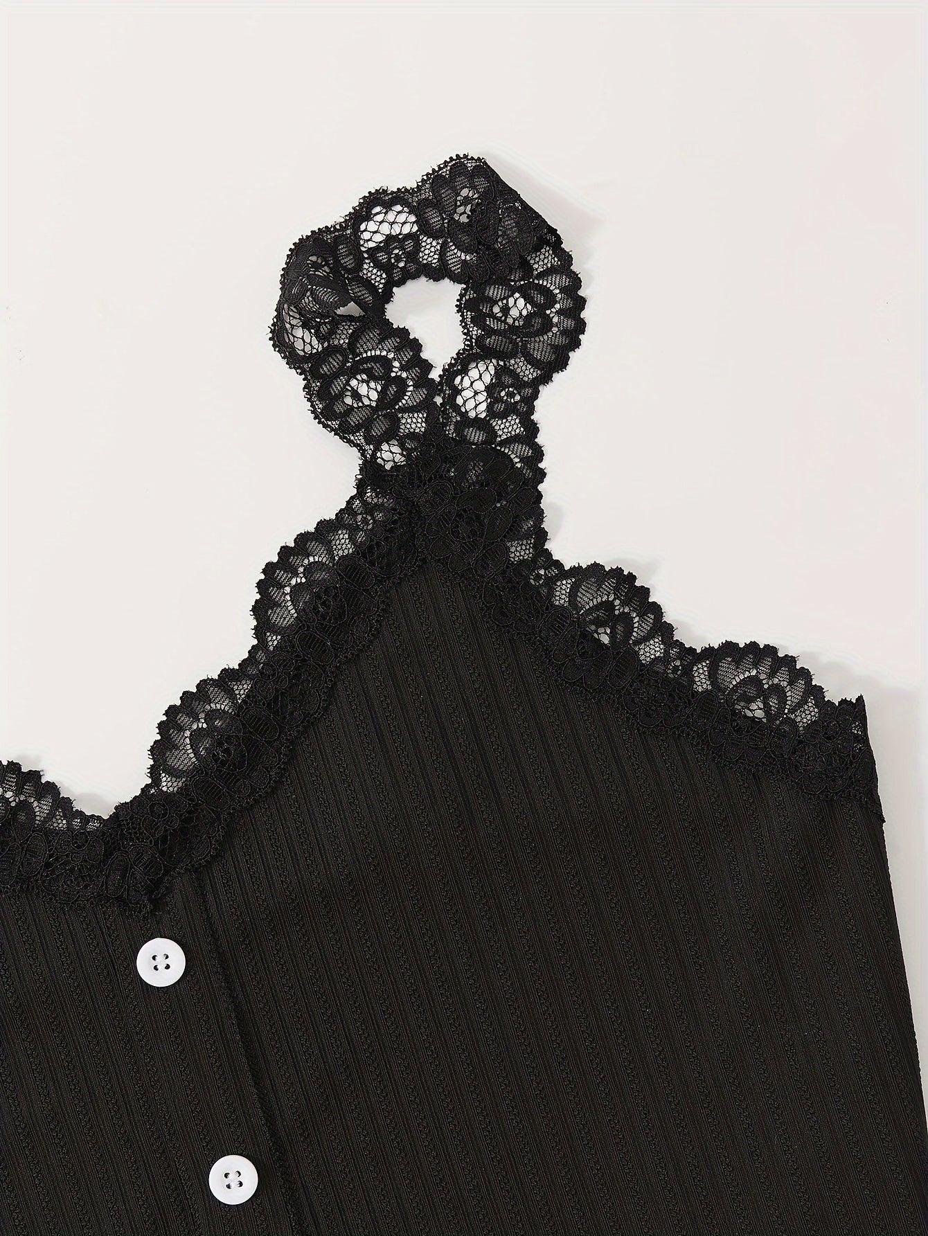 Lace Stitching Lounge Set V Neck Cami Top & Shorts Women's Loungewear