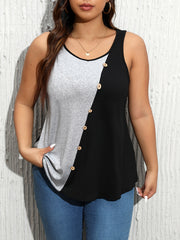 Colorblock Button Tank