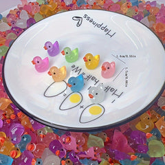 Glow in the Dark Duckling Mini Yellow Duck DIY Jewelry Decoration