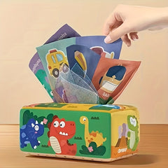 Baby Tissue Box Toy for 6-12 Months Boy Girl - Soft Crinkle Sensory Toy