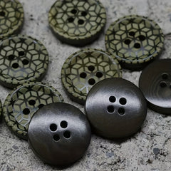 5pcs 15mm Rhombus Plaid Real Button Retro Style Buttons