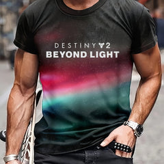 Men's Street Style Tee Shirt Summer Casual Stretch Round Neck T-shirt