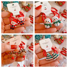Christmas Rubber Band Santa Claus Elk Snowman Bell Christmas Tree Gift