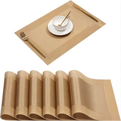 Crossweave Woven Vinyl Placemats Set Non Slip Insulation Washable Table Mats