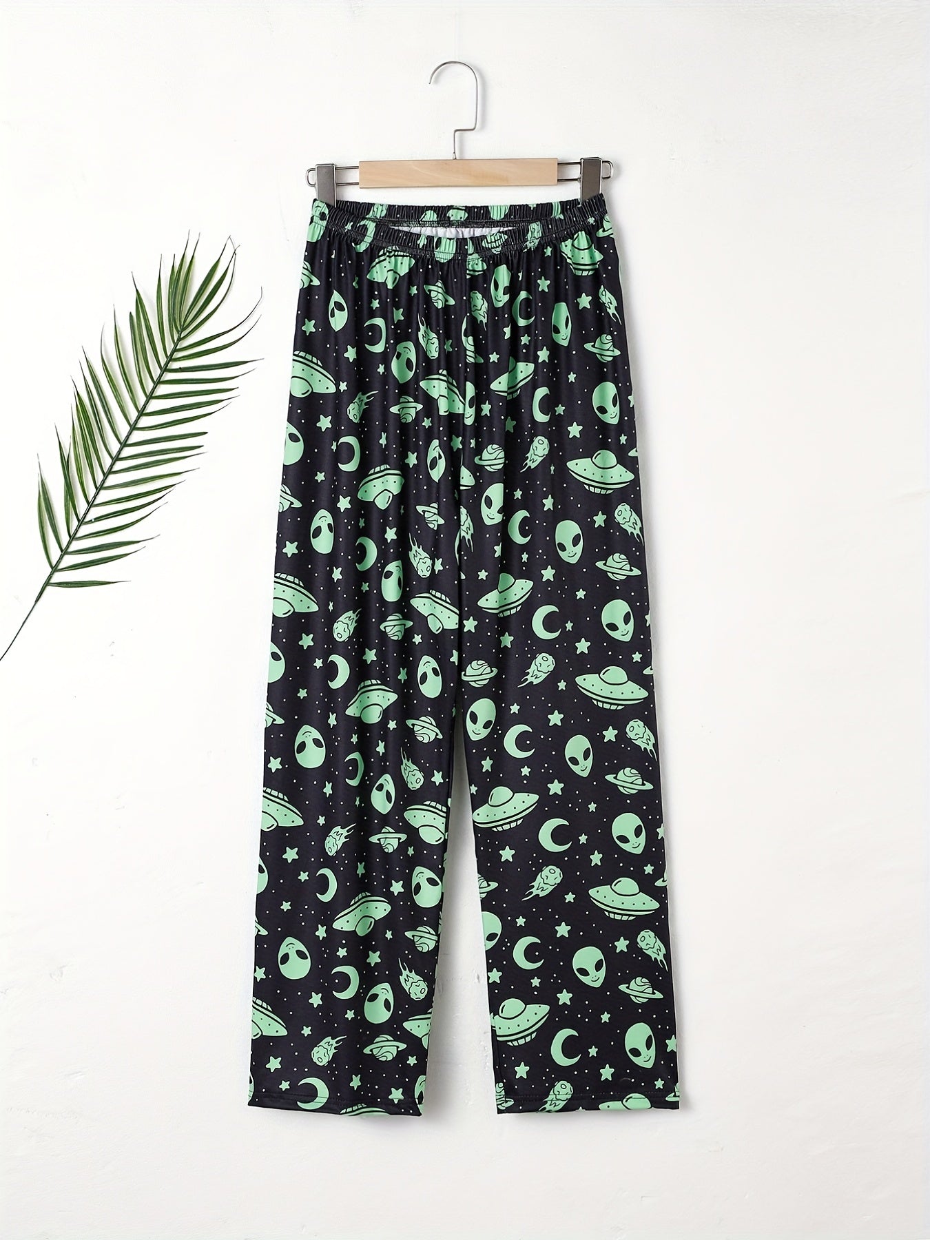 Alien Print Sleep Bottom Cozy Elastic Long Pants