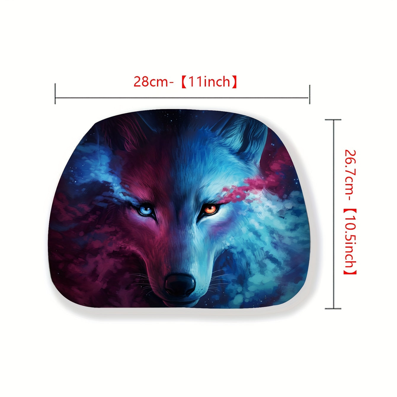 Smoking Wolf Print Car Headrest Cover - Christmas Gift