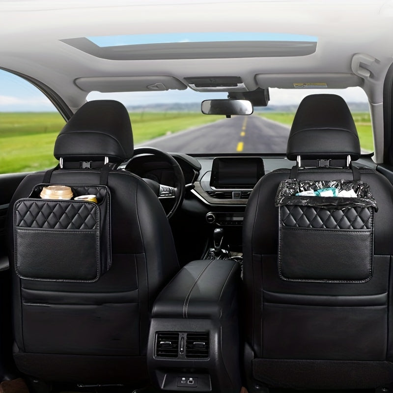 Car Storage Bag Garbage Can Cleaning Box Seat Back Organizer