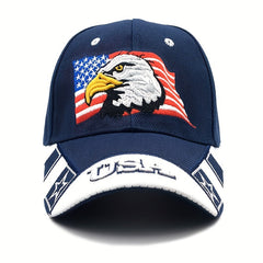 Eagle American Flag Embroidered Baseball Cap Sun Protection Trucker Hat