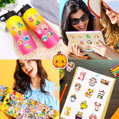 300pcs Small Fresh Stickers Mixed Cartoon Stickers for Water Bottle Phone